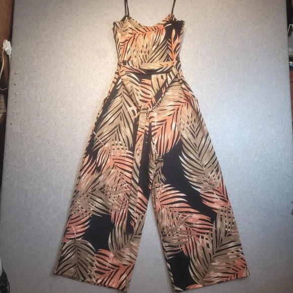 Eclipse Jungle Fauna Black & Orange Jumpsuit Size Small - Picture 6 of 10
